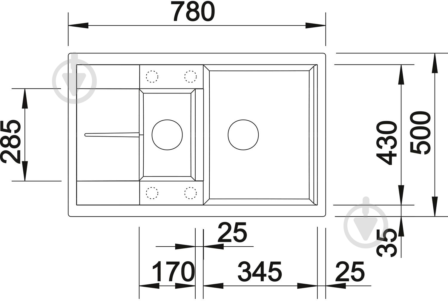Мойка для кухни Blanco 513553 Metra 6S Compact - фото 2
