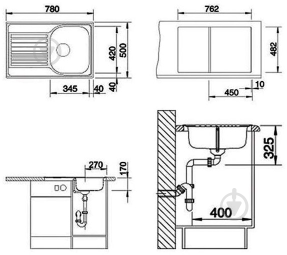 Мойка для кухни Blanco 513675 Tipo 45S Compact - фото 2