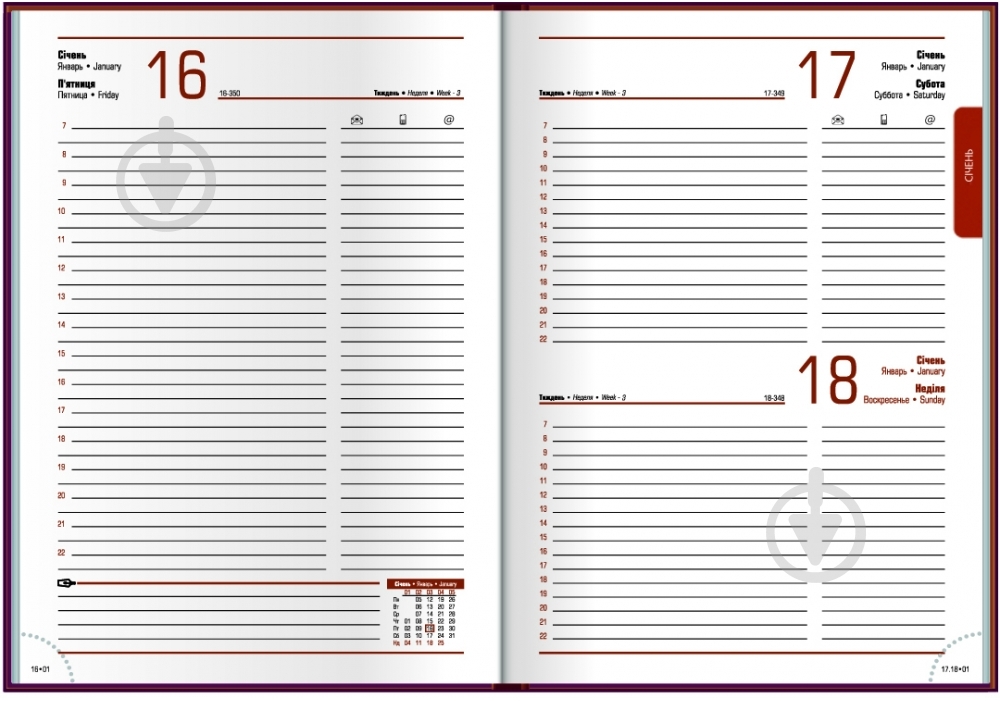 Дневник датированный черный линия Optima Dublin A5 2021 O26125-01 - фото 2