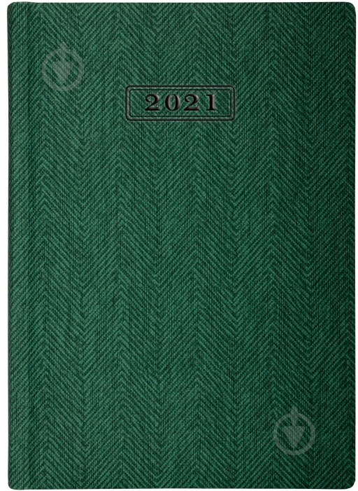 Дневник датированный зеленый линия Optima Tweed A5 2021 O26126-04 - фото 1