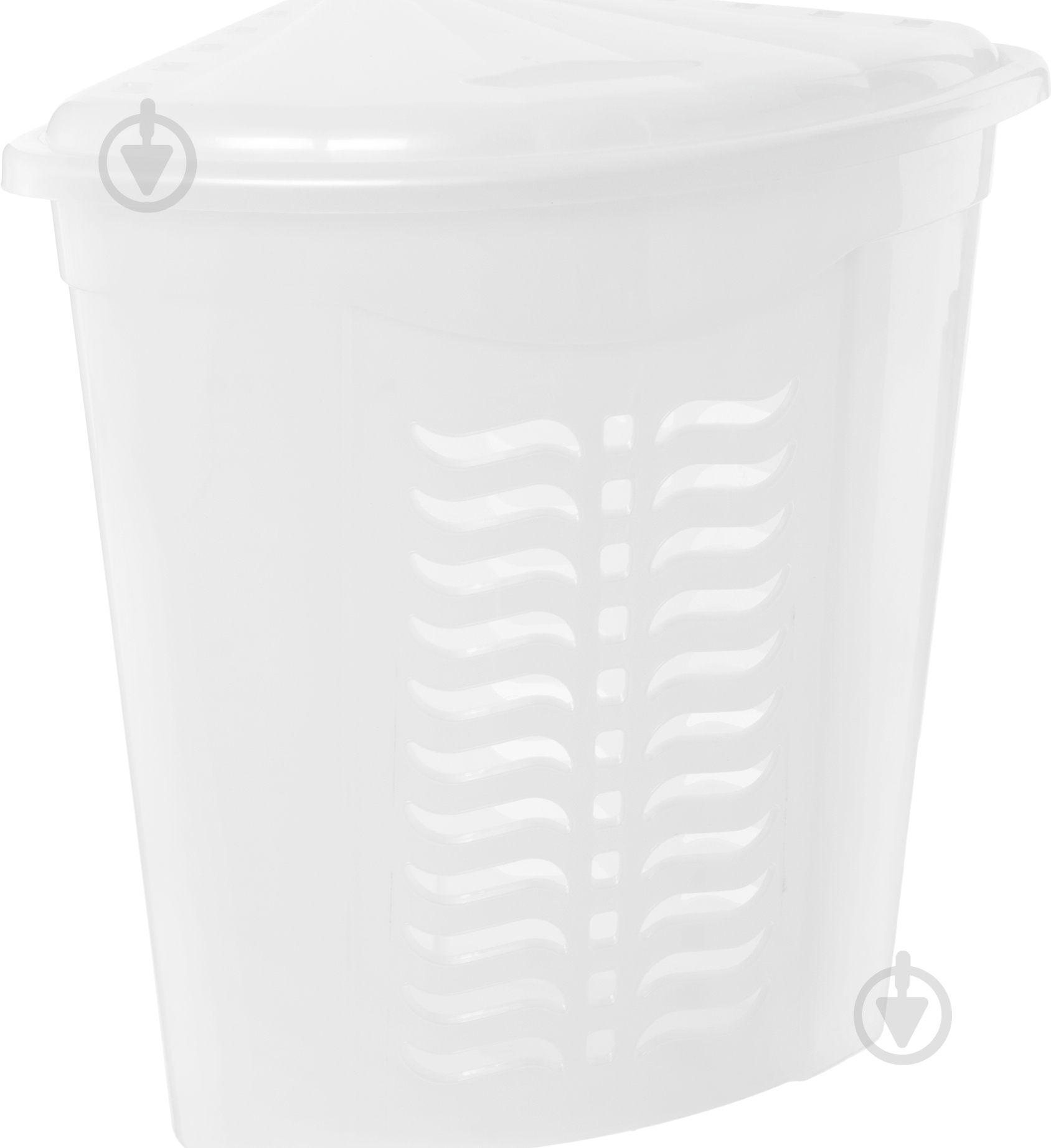 Корзина для белья угловой 42 л белый - фото 1