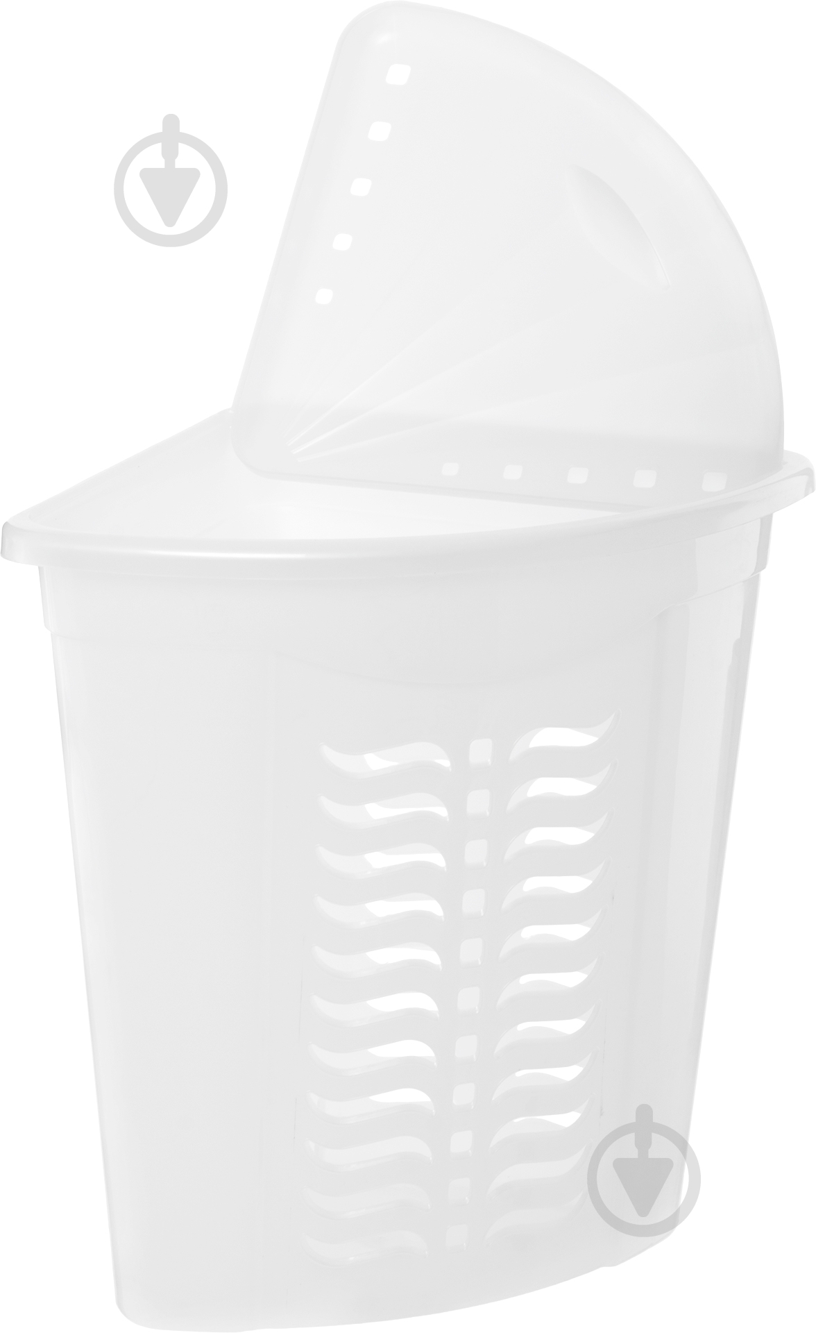 Корзина для белья угловой 42 л белый - фото 2