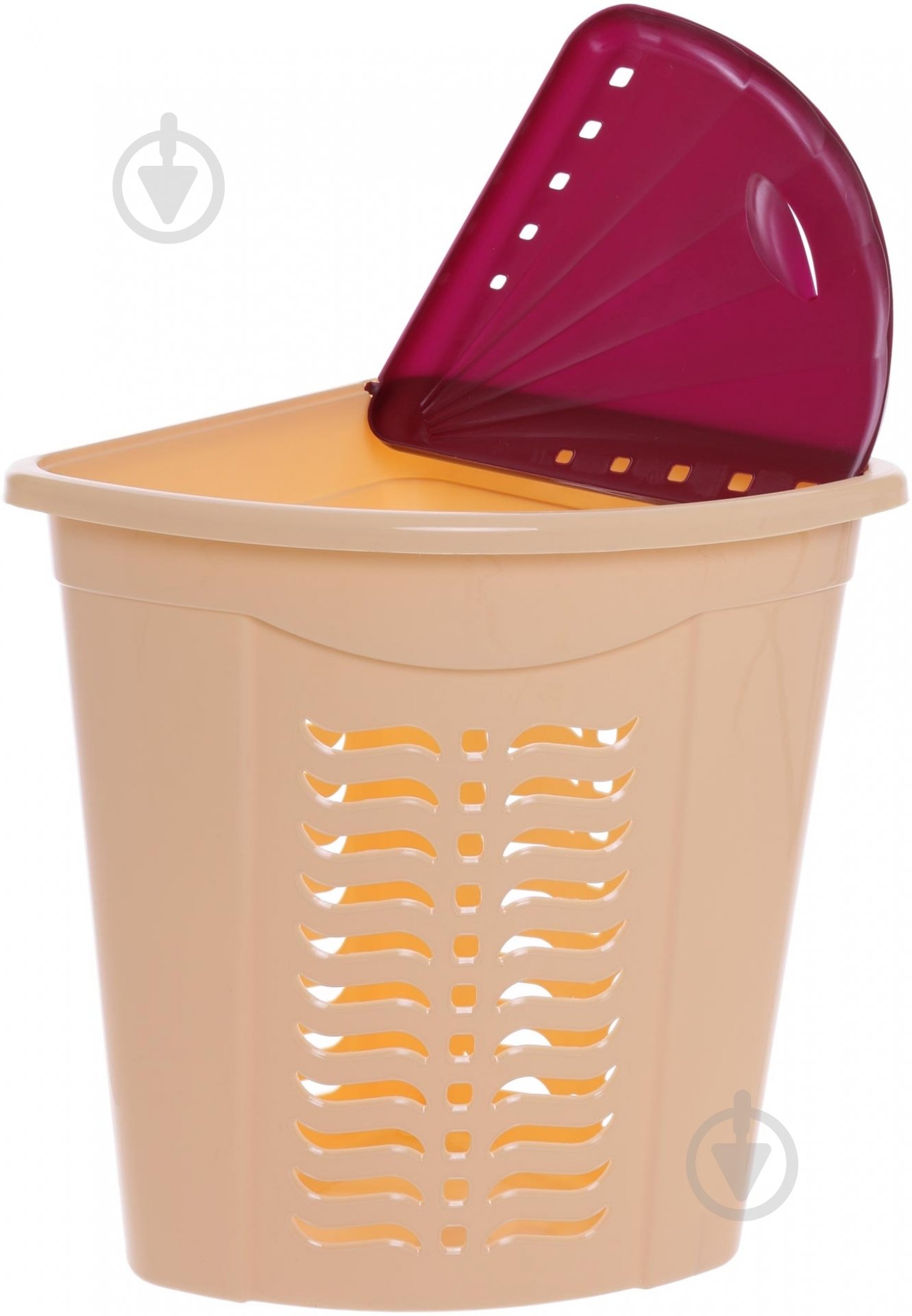 Корзина для белья угловой 42 л бежевый - фото 3