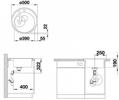 Мийка для кухні Blanco Riona 45 521400 - фото 2 Мийка для кухні Blanco Riona 45 521400 - фото 2