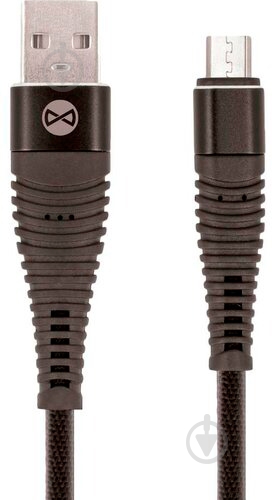 Кабель Forever Shark USB - microUSB 2A 1 м черный (5900495679321) - фото 1