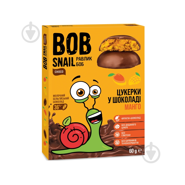 Конфеты BobSnail манго-бельгийский молочный шоколад 60 г - фото 1