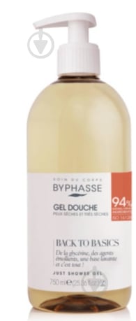 Гель для душа Byphasse BACK TO BASICS для сухой и очень сухой кожи 750 мл - фото 1 Гель для душа Byphasse BACK TO BASICS для сухой и очень сухой кожи 750 мл - фото 1