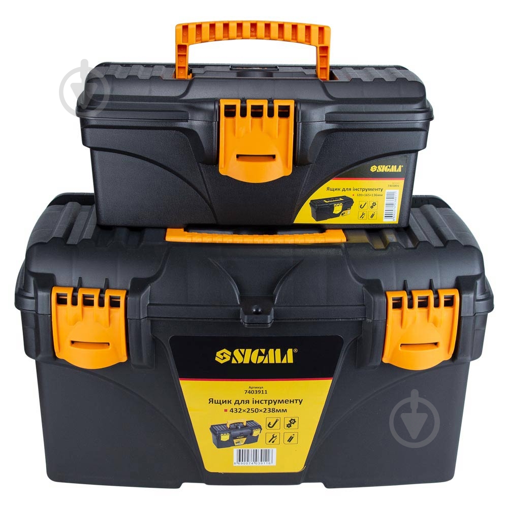 Набор ящиков для инструментов Sigma прозрачных для инструмента 2 в 1 320×165×136 мм 432×250×238 мм 7403871 - фото 1 Набор ящиков для инструментов Sigma прозрачных для инструмента 2 в 1 320×165×136 мм 432×250×238 мм 7403871 - фото 1