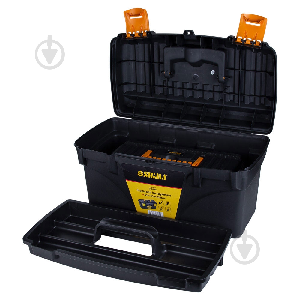 Набор ящиков для инструментов Sigma прозрачных для инструмента 2 в 1 320×165×136 мм 432×250×238 мм 7403871 - фото 2 Набор ящиков для инструментов Sigma прозрачных для инструмента 2 в 1 320×165×136 мм 432×250×238 мм 7403871 - фото 2