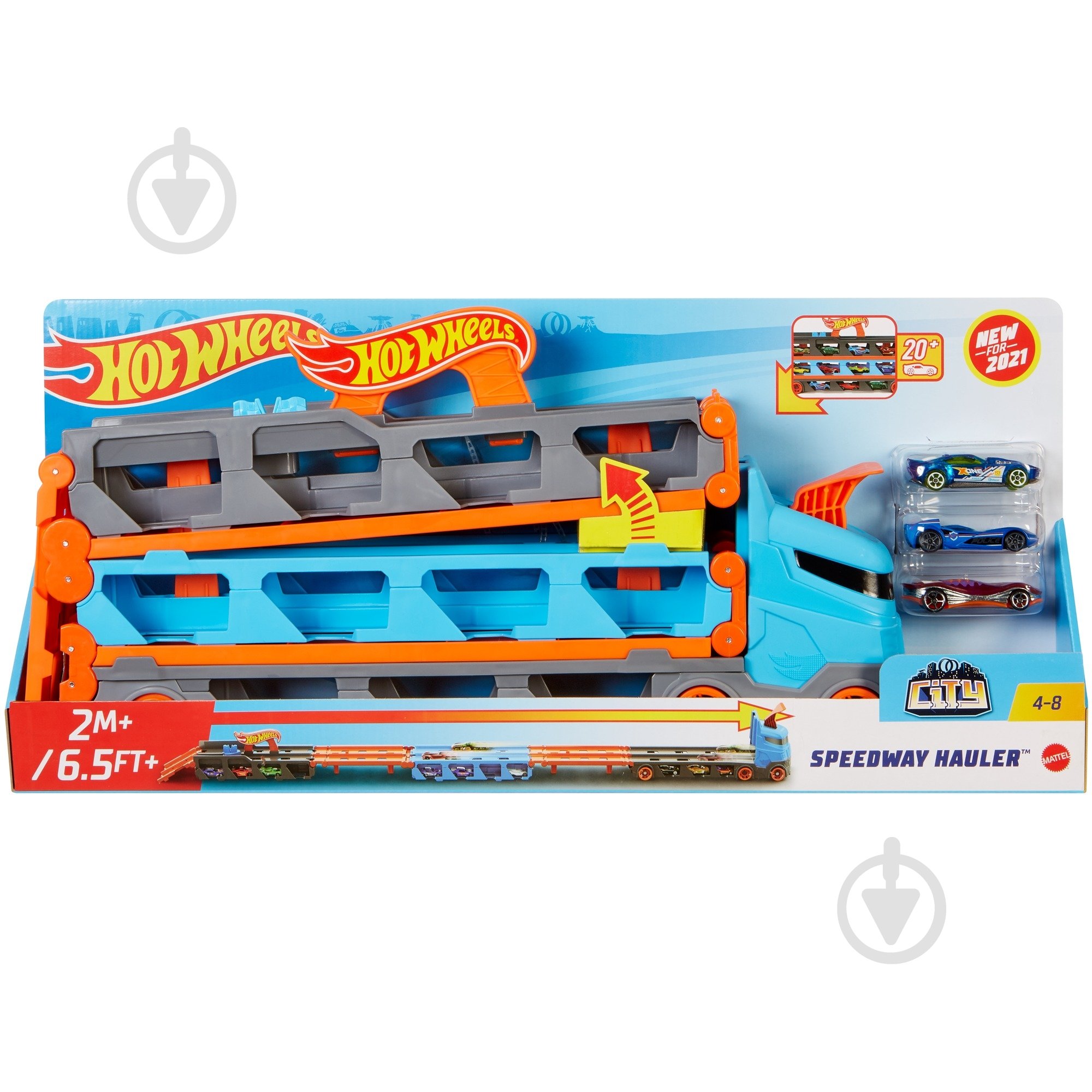 Вантажівка-транспортер Hot Wheels Суперперегони GVG37 - фото 7