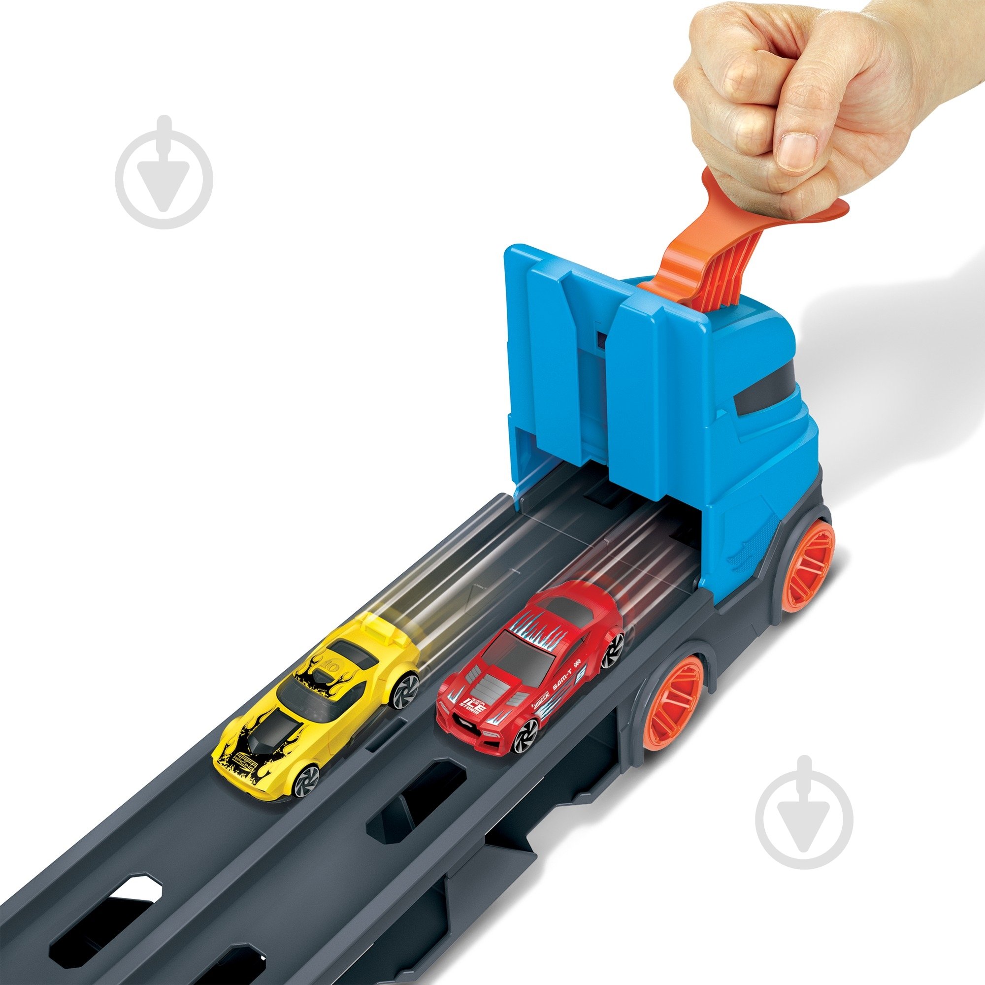 Вантажівка-транспортер Hot Wheels Суперперегони GVG37 - фото 5