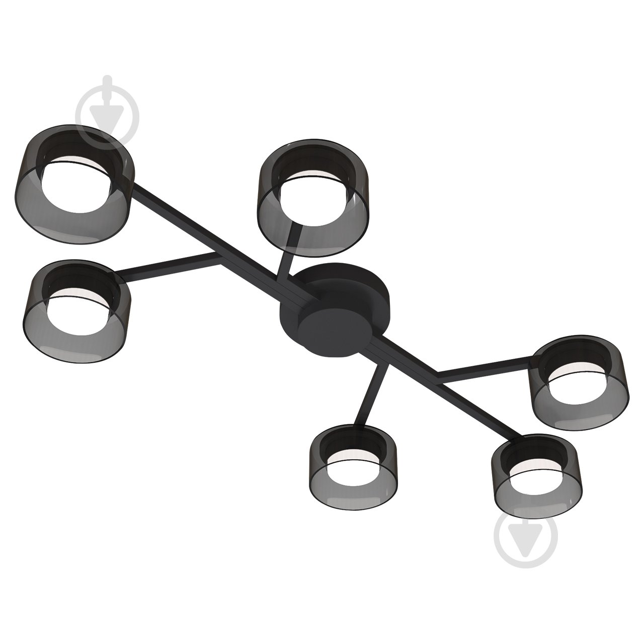 Люстра стельова Hopfen STARK BK 6xGX53 чорний - фото 1 Люстра стельова Hopfen STARK BK 6xGX53 чорний - фото 1