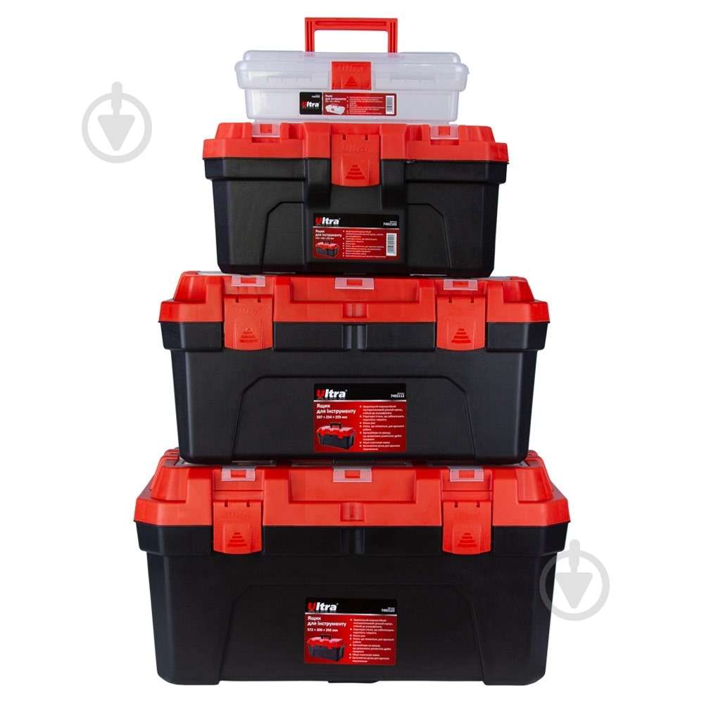 Набор ящиков для инструментов Ultra для инструмента 4 в 1 305×150×100 мм 410×230×205 мм 507×254×259 мм 572×300×295 мм 7402082 - фото 1