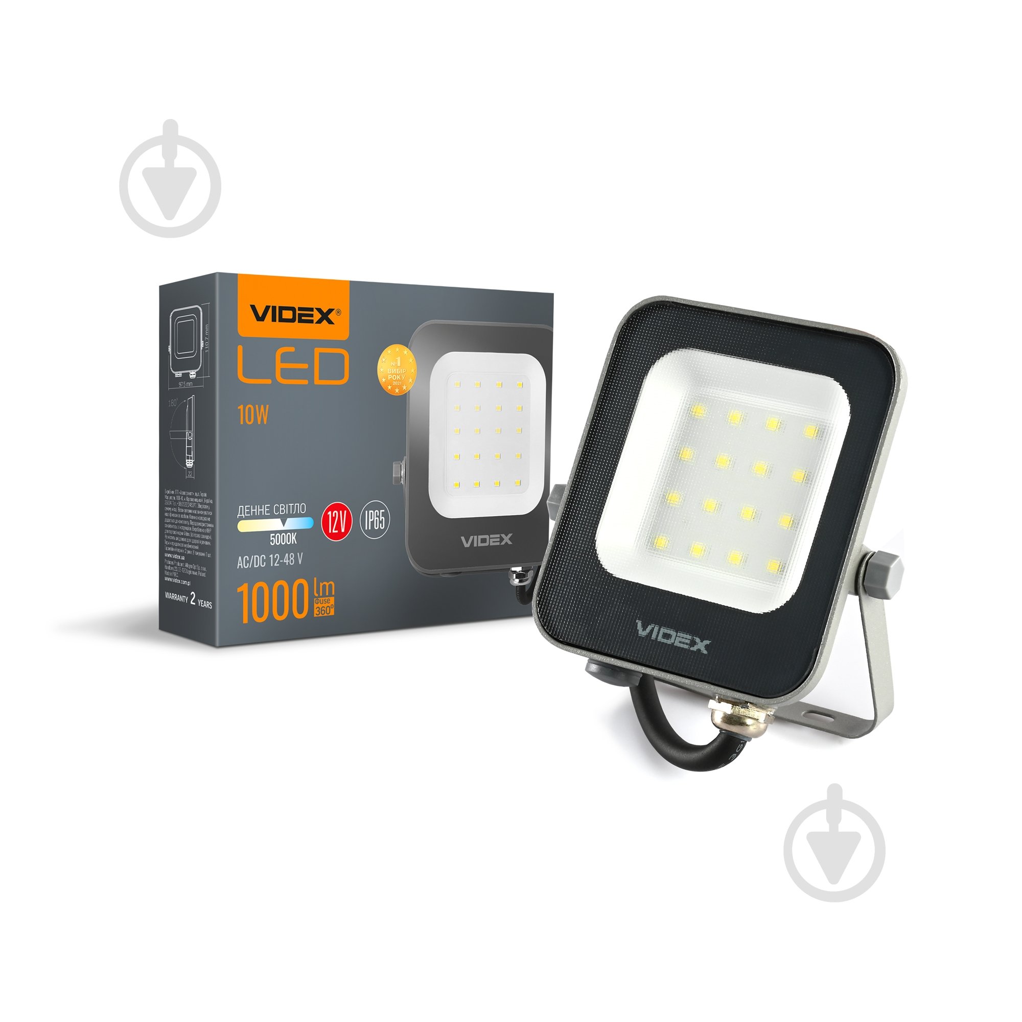 Прожектор Videx LED F3e 10 Вт IP65 чорний 27465 - фото 6 Прожектор Videx LED F3e 10 Вт IP65 чорний 27465 - фото 6