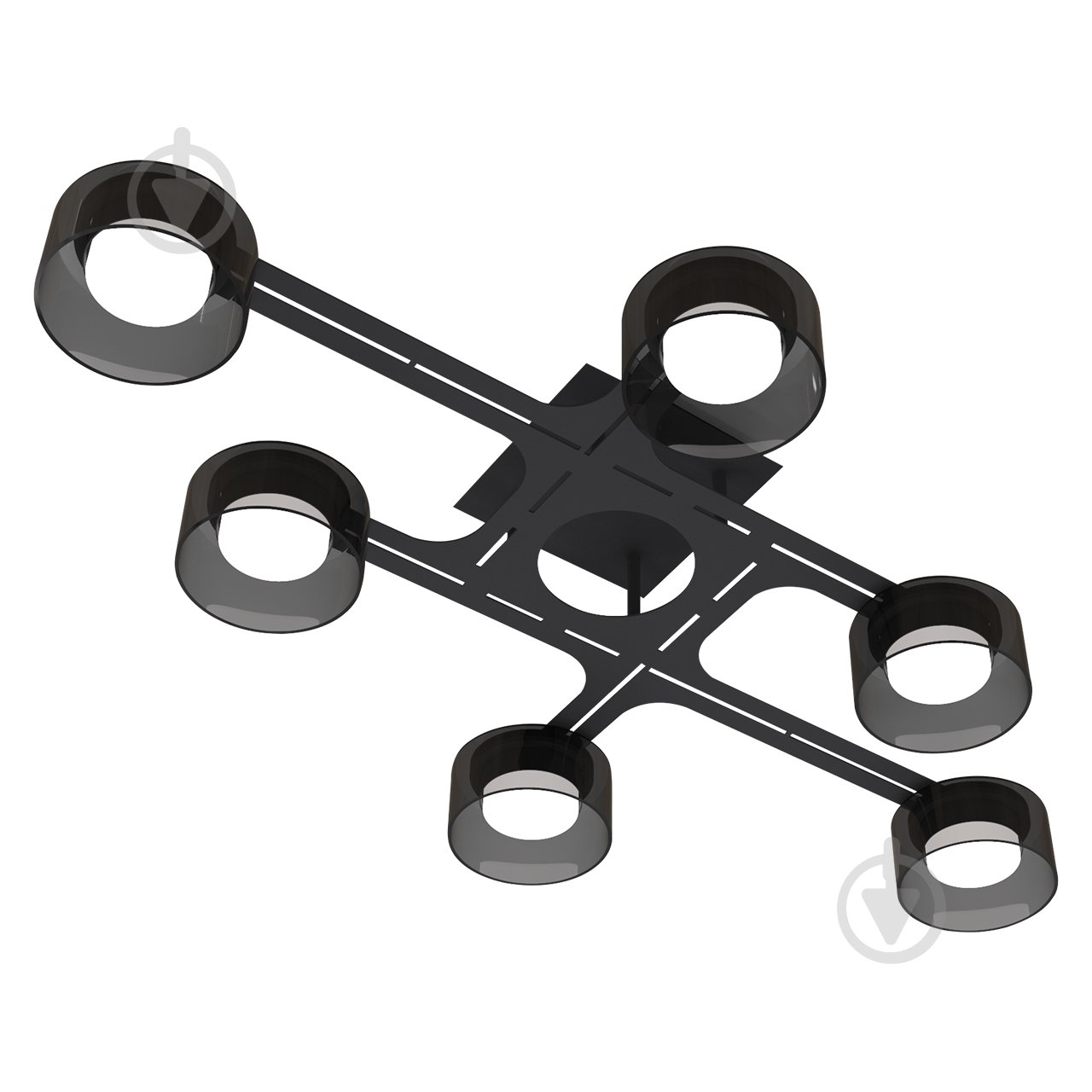 Люстра потолочная Hopfen SAGA-GX-6-CL BK 6xGX53 черный - фото 1