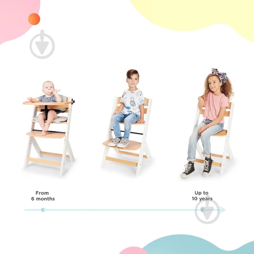 Стульчик для кормления Kinderkraft Enock White Wood с подушкой (KHENOC0PWHT0000) - фото 10