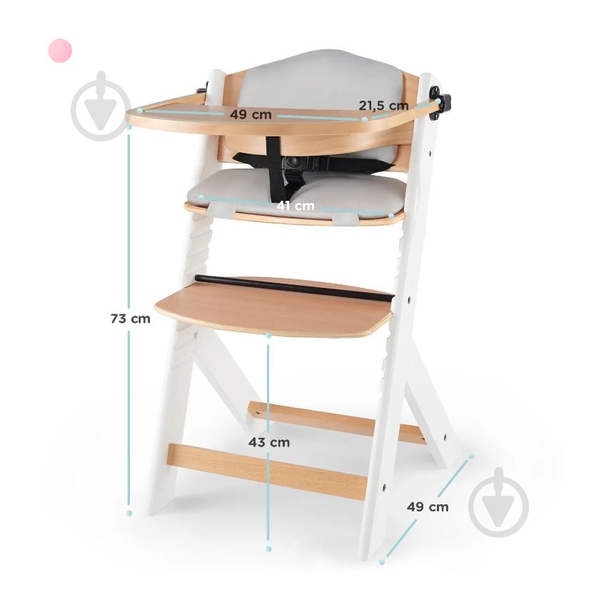Стульчик для кормления Kinderkraft Enock White Wood с подушкой (KHENOC0PWHT0000) - фото 9