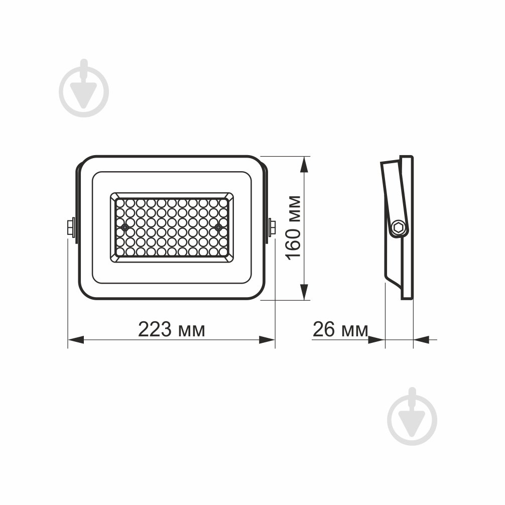 Прожектор Videx LED F2e 50 Вт IP65 белый 26331 - фото 4
