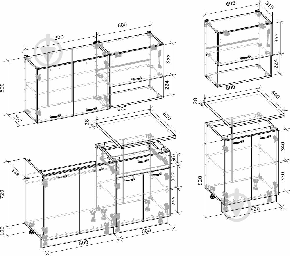 Кухня Аманда Грейд ЛДСП 2 м - фото 3