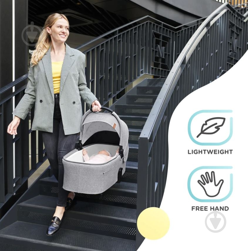 Коляска універсальна 2 в 1 Kinderkraft Everyday Light Gray KSEVER00LGR2000 - фото 24 Коляска універсальна 2 в 1 Kinderkraft Everyday Light Gray KSEVER00LGR2000 - фото 24