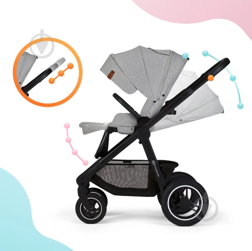 Коляска універсальна 2 в 1 Kinderkraft Everyday Light Gray KSEVER00LGR2000 - фото 29 Коляска універсальна 2 в 1 Kinderkraft Everyday Light Gray KSEVER00LGR2000 - фото 29