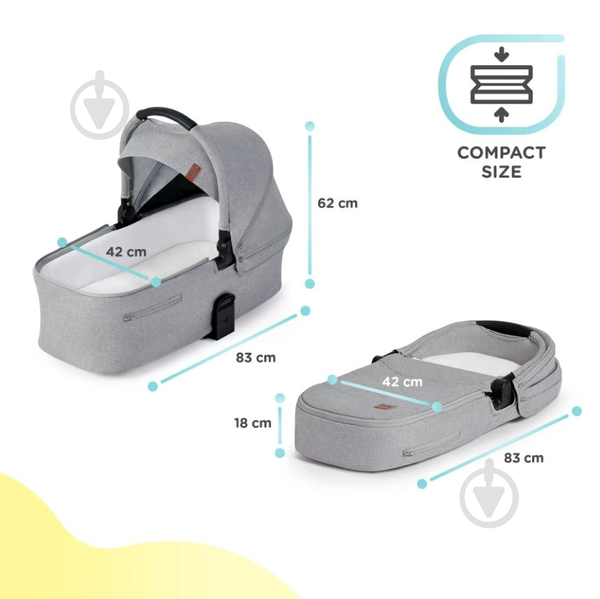 Коляска універсальна 2 в 1 Kinderkraft Everyday Light Gray KSEVER00LGR2000 - фото 32 Коляска універсальна 2 в 1 Kinderkraft Everyday Light Gray KSEVER00LGR2000 - фото 32