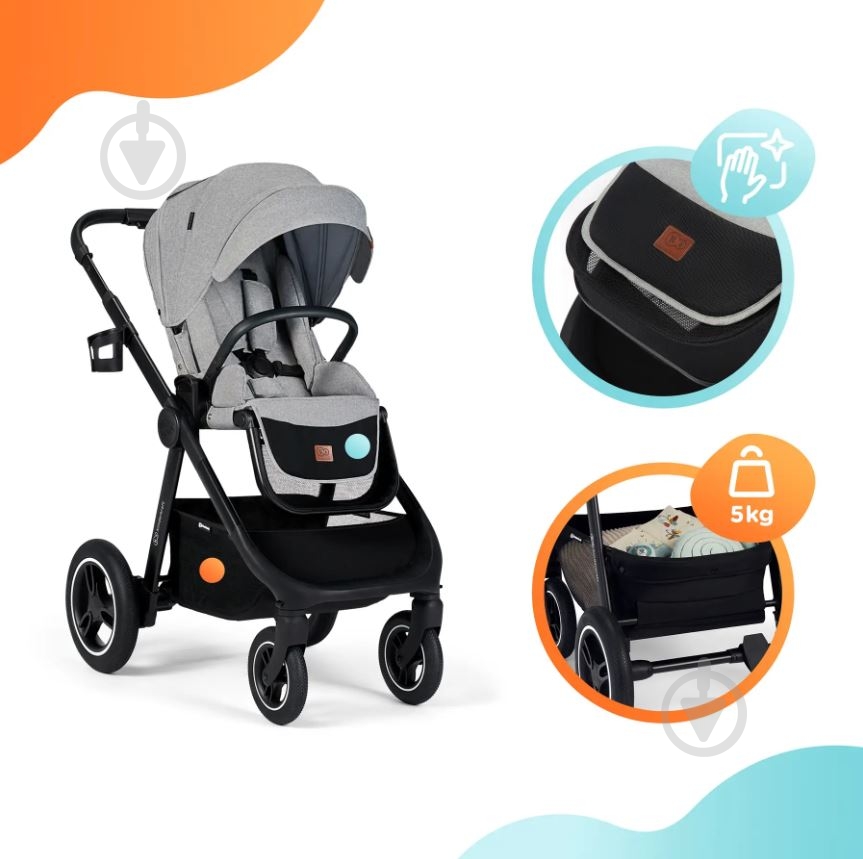 Коляска універсальна 2 в 1 Kinderkraft Everyday Light Gray KSEVER00LGR2000 - фото 38 Коляска універсальна 2 в 1 Kinderkraft Everyday Light Gray KSEVER00LGR2000 - фото 38