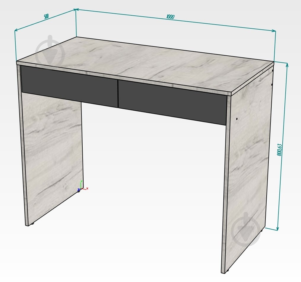 УЦІНКА! Стіл DC Венето 800х1000х500 мм графіт/графіт (УЦ №2564) - фото 6