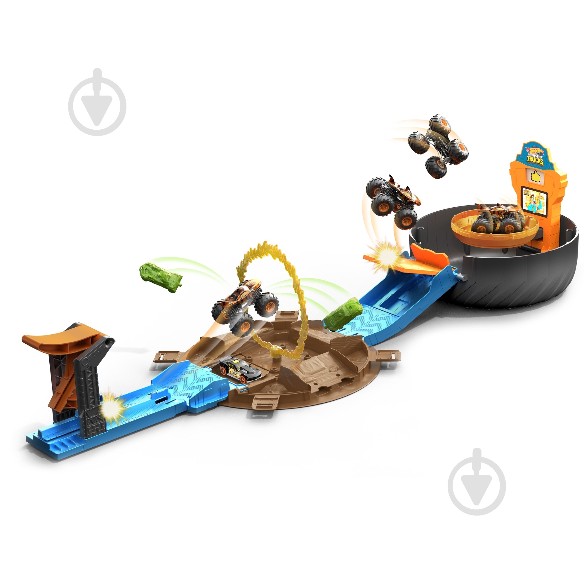 Трек Hot Wheels "Трюки в шине" серии "Monster Trucks" GVK48 - фото 1