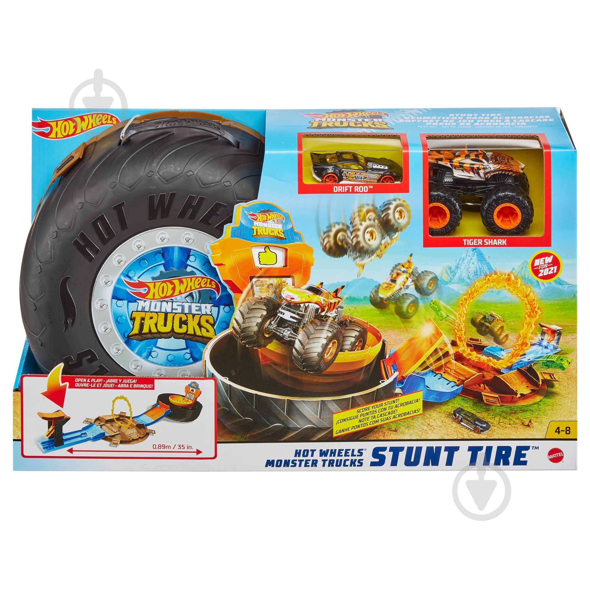 Трек Hot Wheels "Трюки в шине" серии "Monster Trucks" GVK48 - фото 8