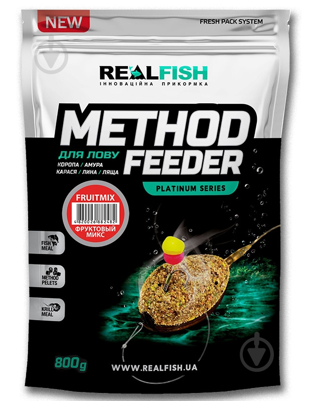 Прикормка RealFish 800 г фруктовий - фото 1