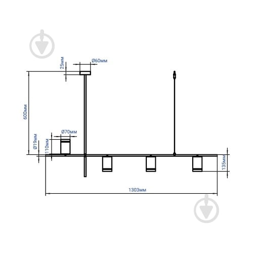 Підвіс Feron ML374 4x100 Вт GU10 матовий чорний - фото 3 Підвіс Feron ML374 4x100 Вт GU10 матовий чорний - фото 3