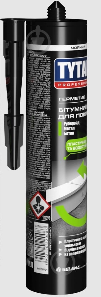 Герметик бітумний Tytan Professional для покрівлі чорний 280 мл - фото 4