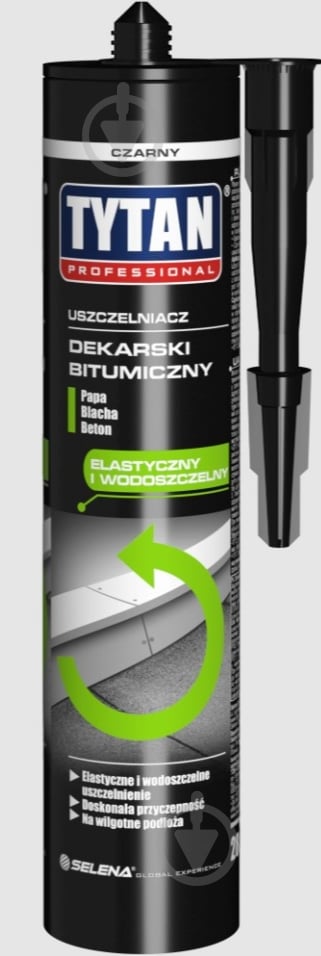 Герметик бітумний Tytan Professional для покрівлі чорний 280 мл - фото 1