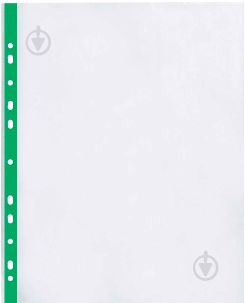 Набор файлов А4+, 40 мкм, фактура глянец с зеленой лентой (100 шт/уп) Optima - фото 1