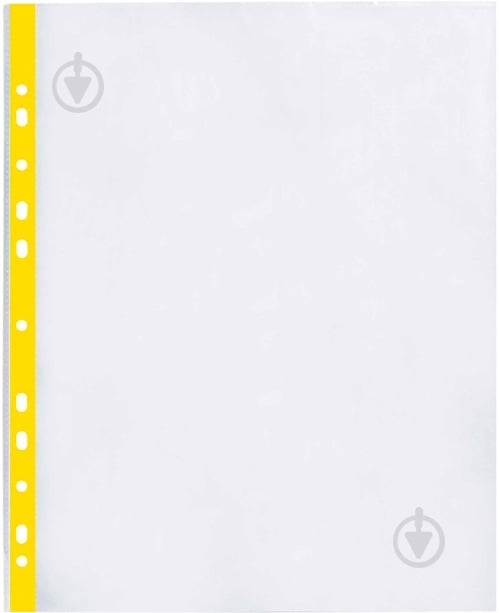 Набор файлов А4+, 40 мкм, фактура глянец с желтой лентой (100 шт/уп) Optima - фото 1