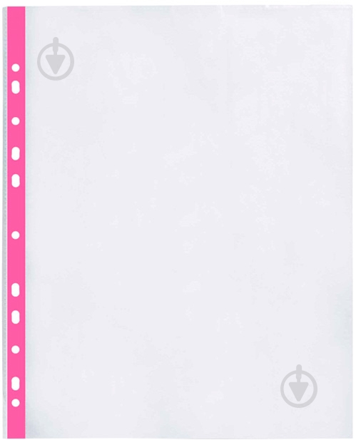 Набор файлов А4+, 40 мкм, фактура глянец с розовой лентой (100 шт/уп) Optima - фото 1