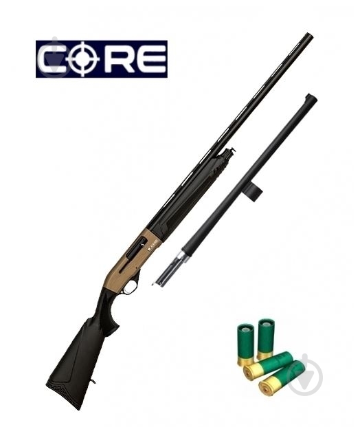 Ружье Core полуавтоматическое LZR-G01 Synthetic, к.12, бронзовая коробка, с доп. стволом 51см - фото 1 Ружье Core полуавтоматическое LZR-G01 Synthetic, к.12, бронзовая коробка, с доп. стволом 51см - фото 1