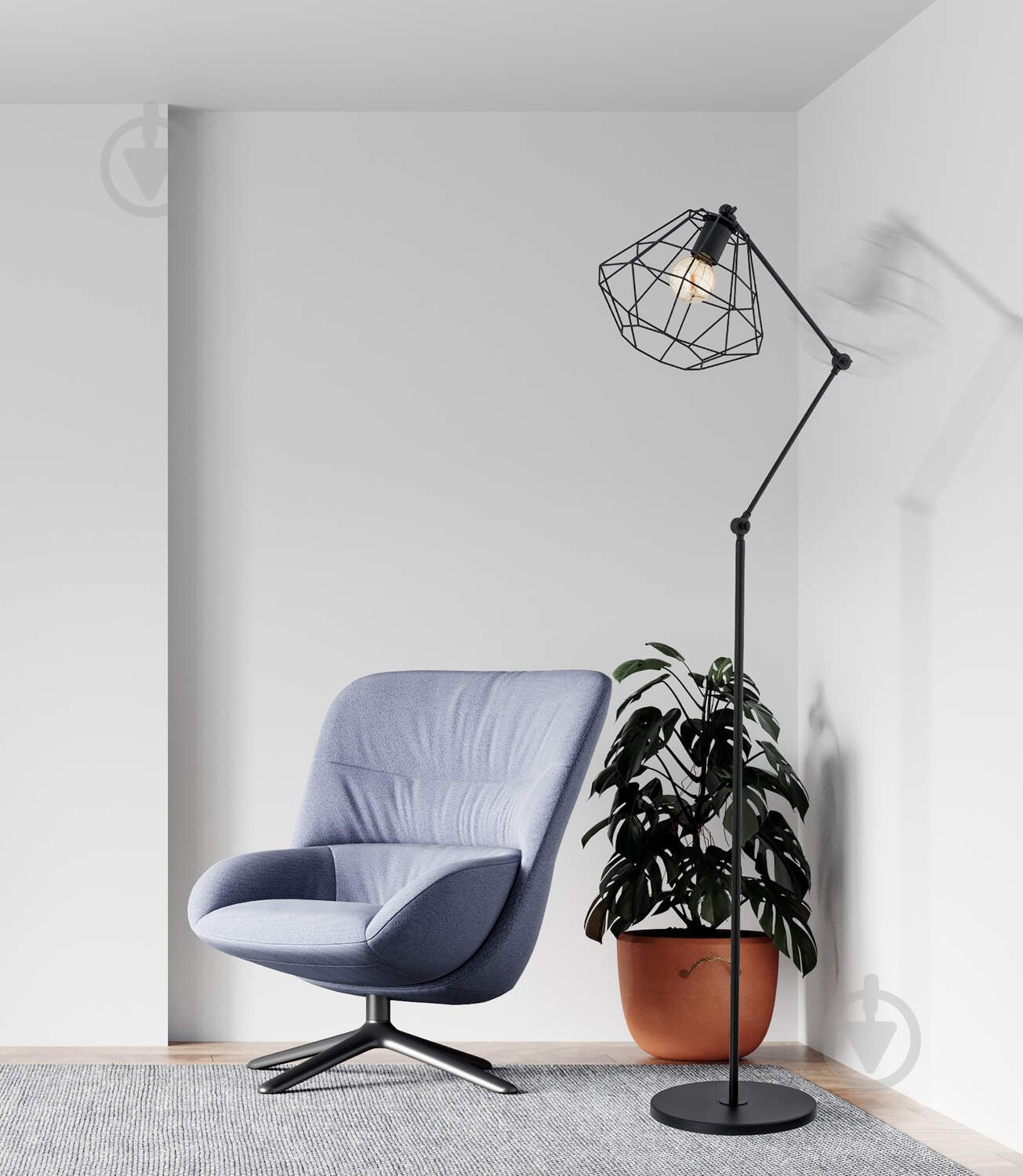 Торшер ALFA Raptor 60 Вт E27 чорний 9255 - фото 3