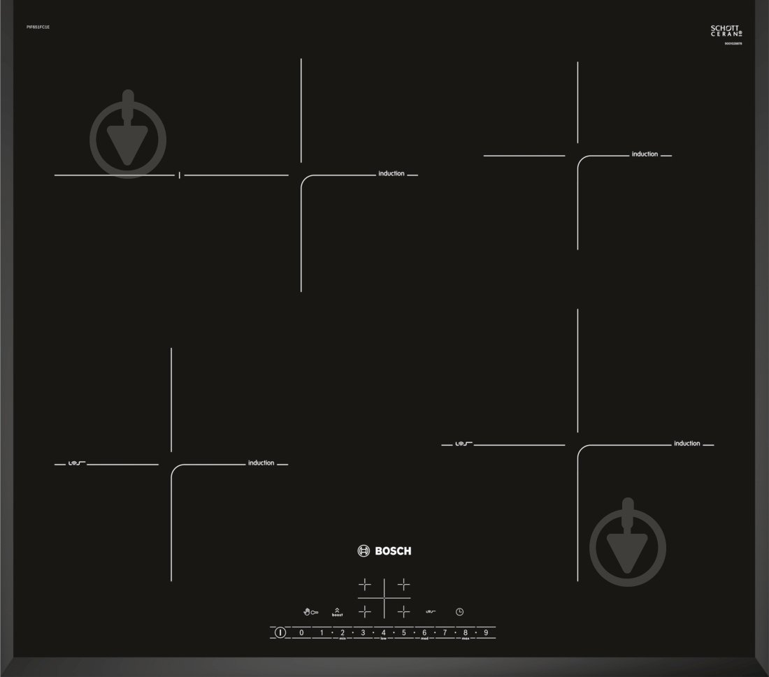 Варочная поверхность индукционная Bosch PIF651FC1E - фото 1 Варочная поверхность индукционная Bosch PIF651FC1E - фото 1