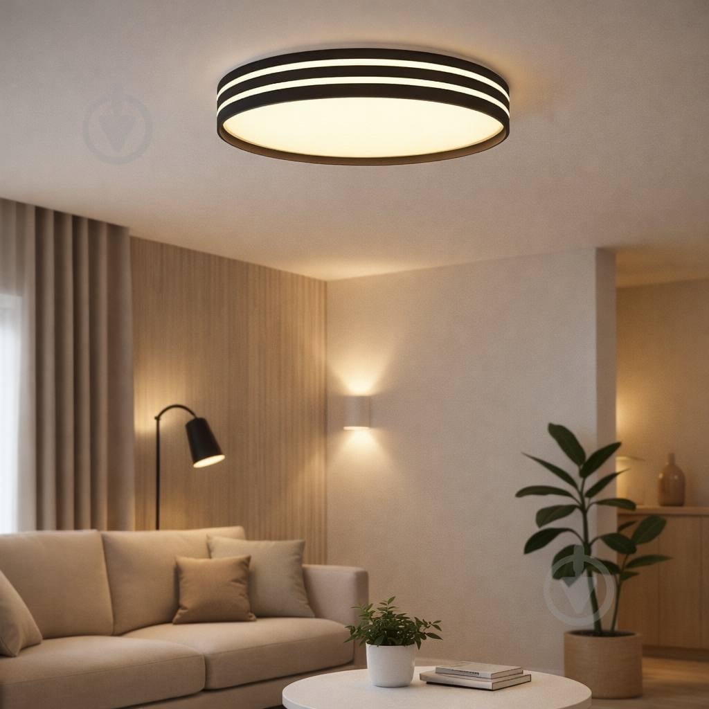 Світильник стельовий Sensio FINA з пультом 60 Вт білий із чорним 3000-6500 К LED-SENS-FINA-60 - фото 4
