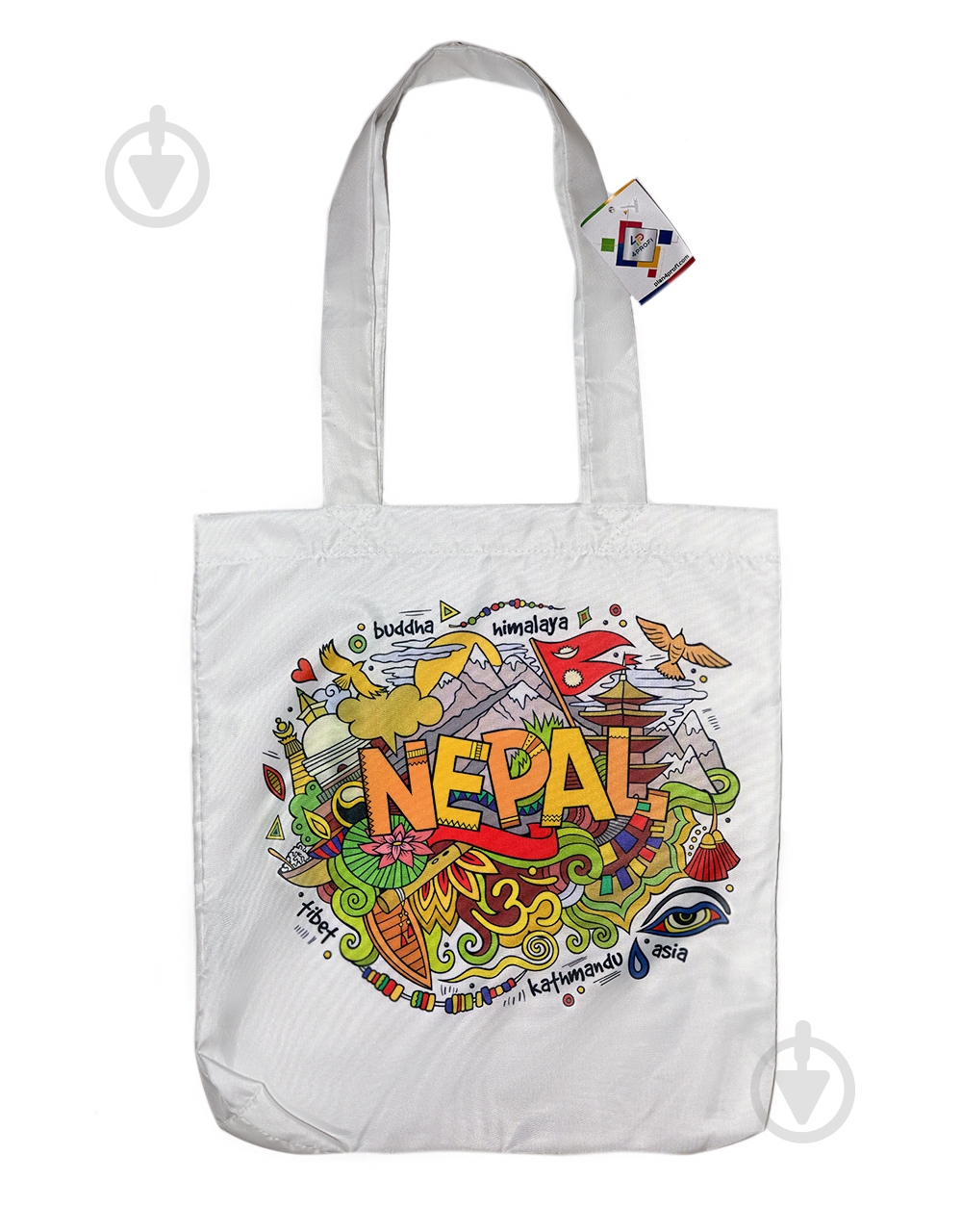 Сумка-шоппер 4PROFI Nepal 40x35 см белый с рисунком - фото 4
