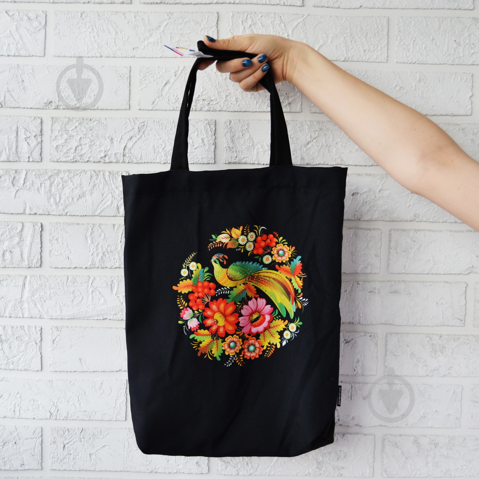 Сумка-шопер 4PROFI Розпис чорний із візерунком - фото 2