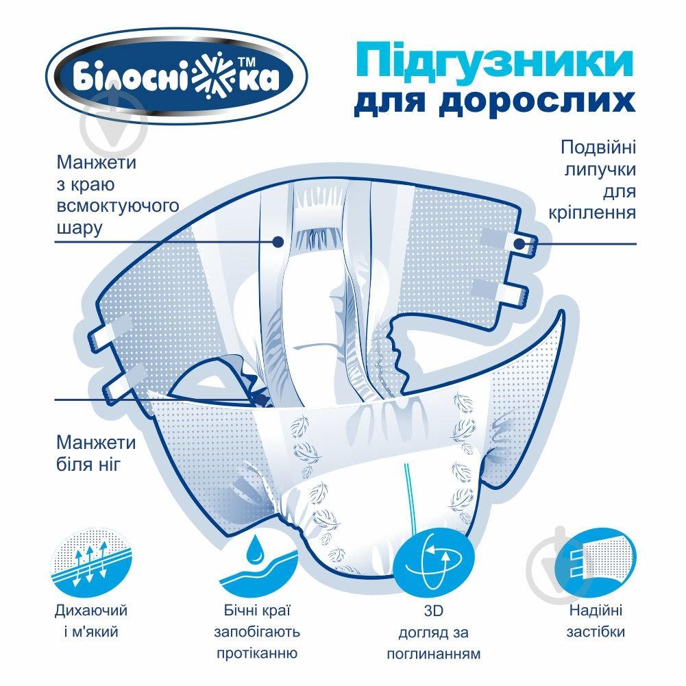 Підгузки-трусики Білосніжка Medium 30 шт. - фото 10