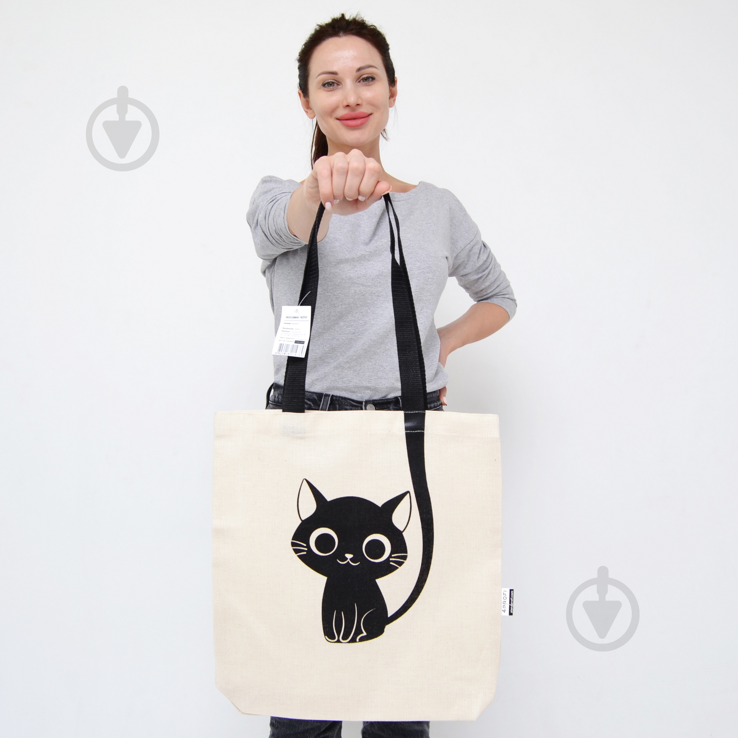 Экосумка из двунитки Kitty 33.5х34 см - фото 2