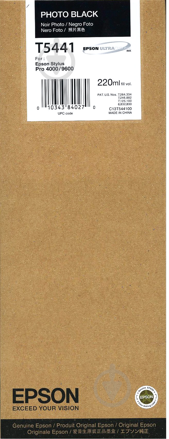 Картридж Epson  StPro 4000/9600 black black C13T544100 - фото 1