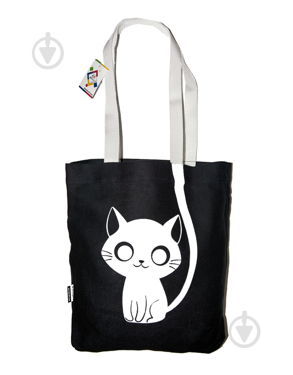 Экосумка из диагонали White Cat 33.5х34 см - фото 1