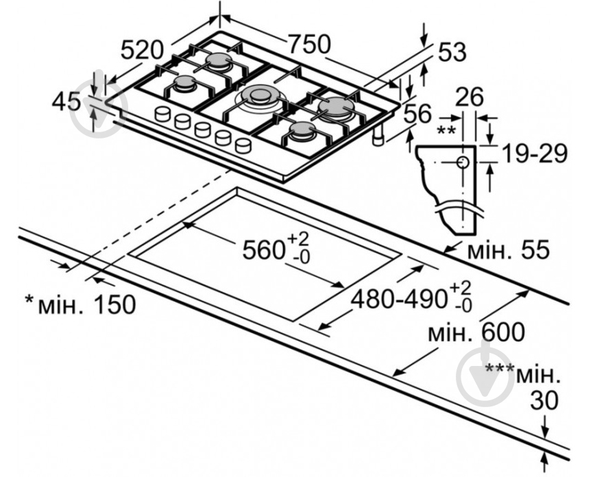 Варочная поверхность газовая Siemens EC7A5RB90 - фото 3