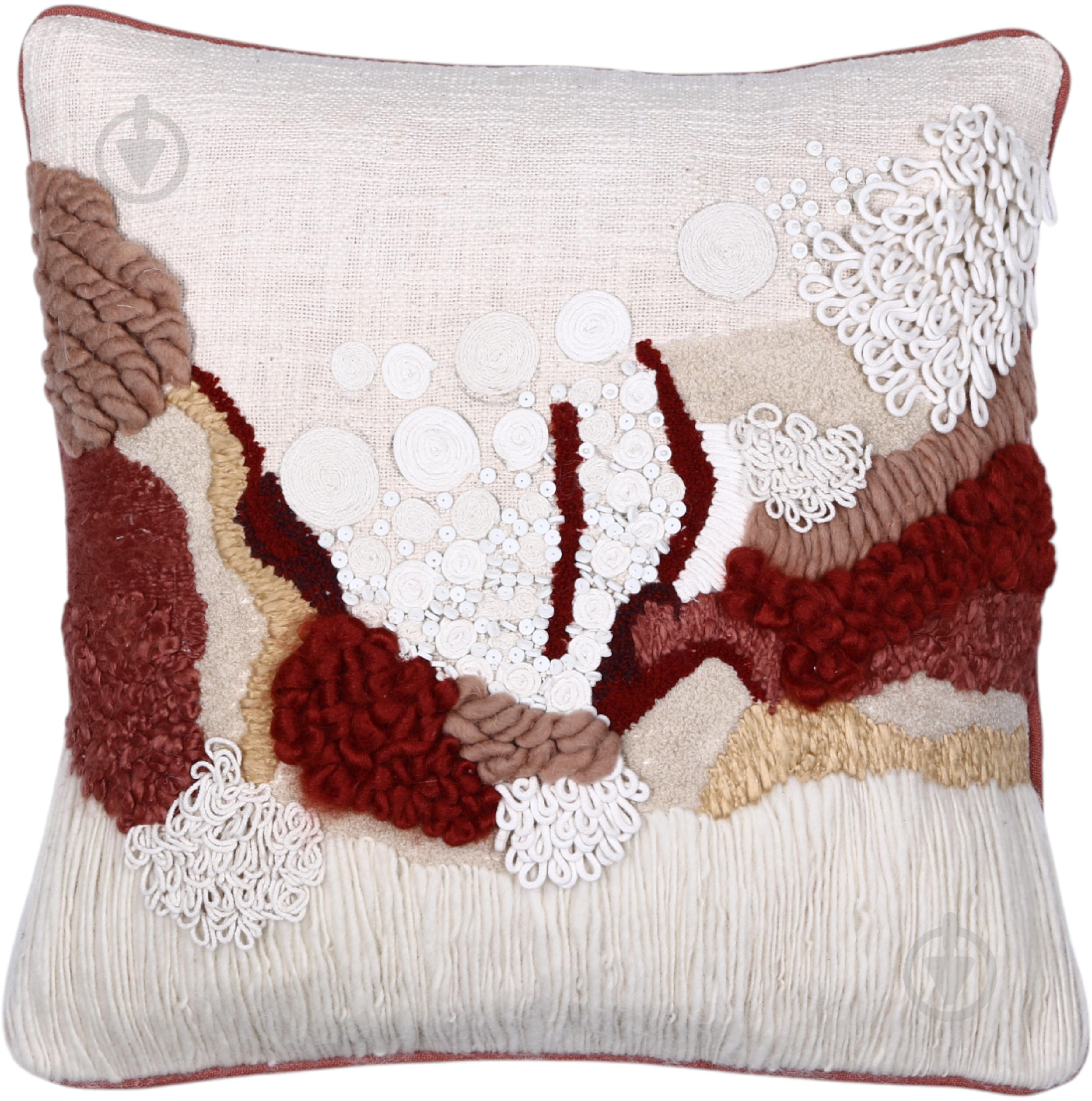 Наволочка декоративна Handloom Cotton з ручною вишивкою 45x45 см різнокольоровий PANACHE - фото 1 Наволочка декоративна Handloom Cotton з ручною вишивкою 45x45 см різнокольоровий PANACHE - фото 1