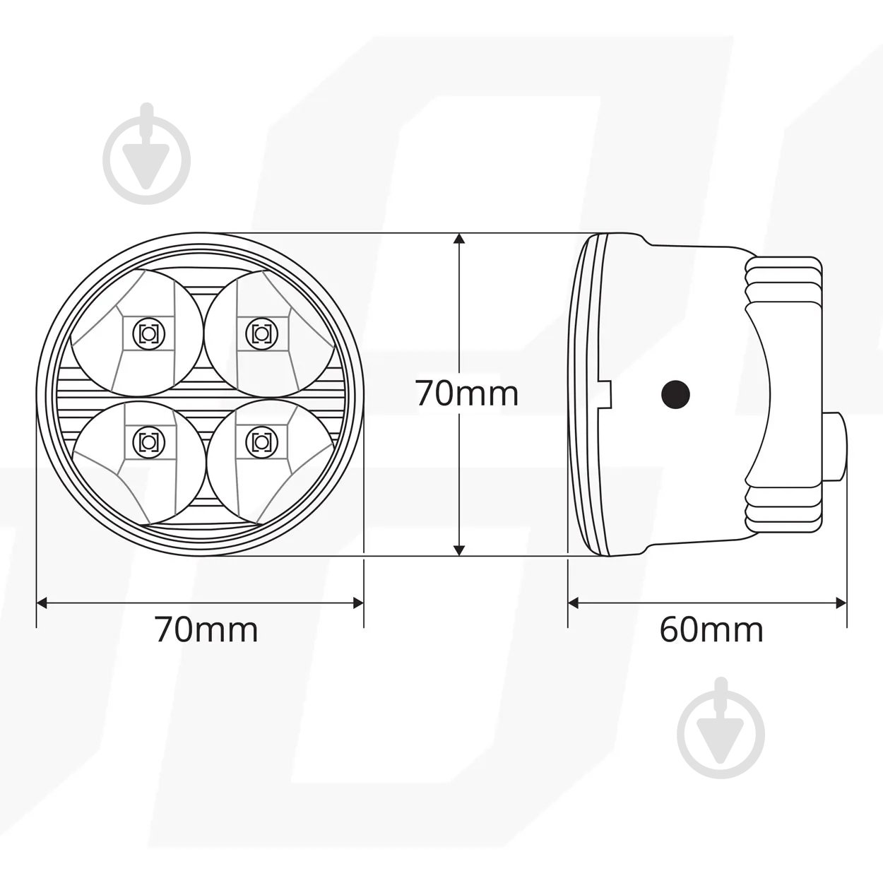 Фари додаткові AMiO 510HP (01524) 12 Вт 12 В - фото 7 Фари додаткові AMiO 510HP (01524) 12 Вт 12 В - фото 7